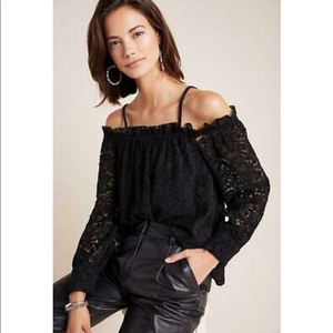 Anthropologie Eri +‎ Ali Romana Black Lace Top XS